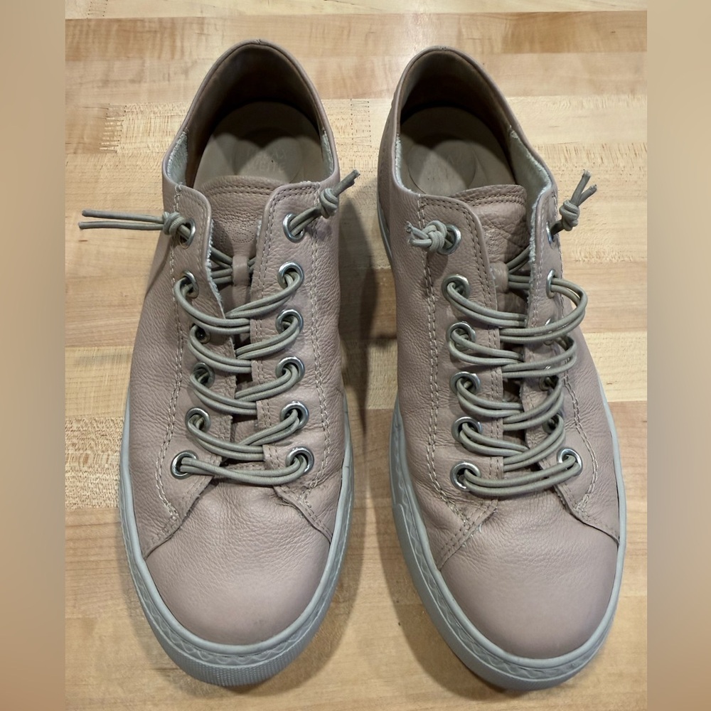 Paul Green Hadley Platform Dusty Pink Mauve Leather Low-Top Sneakers